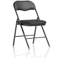 Sicily Folding Chair, Black, Pack of 4