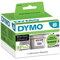 Dymo 2187329 Labelwriter Stock Rotation Labels, Black on White, 70x54mm, 400 Labels Per Roll