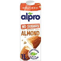 Alpro No Sugars Almond Milk, 1 Litre, Pack of 12