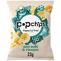 Popchips Sea Salt and Vinegar Crisps, 23g, Pack of 24