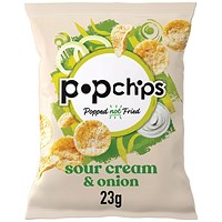 Popchips Sour Cream and Onion Crisps, 23g, Pack of 24