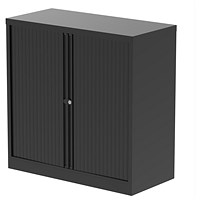 Qube by Bisley Low Tambour Unit, Supplied Empty, 1000x470x1000mm, Black