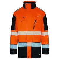 Beeswift Deltic Hi-Viz Two Tone Jacket, Orange & Black, 6XL