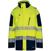 Beeswift Deltic Hi-Viz Two Tone Jacket, Saturn Yellow & Navy Blue, 6XL