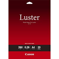 Canon LU-101 A4 Luster Paper, 20 Sheets