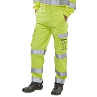 Beeswift High Visibility Trousers, Saturn Yellow & Navy Blue, 30