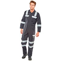 Beeswift Arc Flash Coverall, Navy Blue, 38