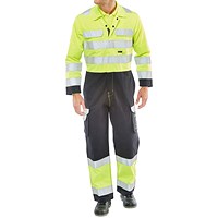 Beeswift Arc Flash Coverall, Saturn Yellow & Navy Blue, 42