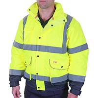 Beeswift Two Tone Constructor Bomber Jacket, Saturn Yellow & Navy Blue, Large