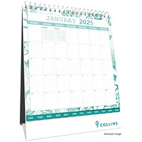 Collins Tara Month To View 2025 Desk Calendar, 175x220mm