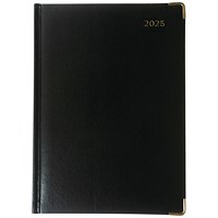 Collins Manager Appointment Diary, Day Per Page, Black, 2025