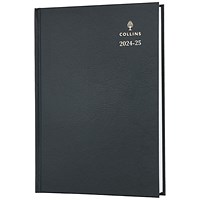 Collins A5 Academic Diary, Day Per Page, Black, 2024-2025