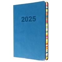 Collins Edge Rainbow A5 Diary, Week to View, Blue 2025