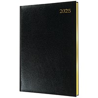 Collins Quarto Appointment Diary, Week To View, Black, 2025