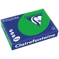 Clairfontaine Trophee A4 Coloured Card, Billiard Green, 160gsm, Ream (250 Sheets) Clairfontaine Trophee A4 Coloured Card, Billiard Green, 160gsm, Ream (250 Sheets)