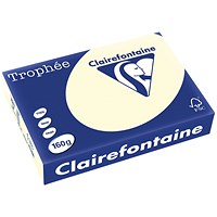 Clairfontaine Trophee A4 Coloured Card, Ivory, 160gsm, Ream (250 Sheets) Clairfontaine Trophee A4 Coloured Card, Ivory, 160gsm, Ream (250 Sheets)