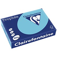 Clairfontaine Trophee A4 Coloured Card, Dark Blue, 160gsm, Ream (250 Sheets) Clairfontaine Trophee A4 Coloured Card, Dark Blue, 160gsm, Ream (250 Sheets)