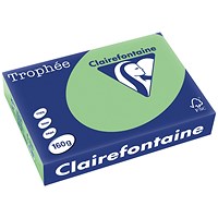 Clairfontaine Trophee A4 Coloured Card, Natural Green, 160gsm, Ream (250 Sheets) Clairfontaine Trophee A4 Coloured Card, Natural Green, 160gsm, Ream (250 Sheets)