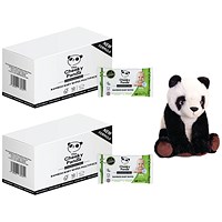 Cheeky Panda Biodegradable Bamboo Baby Wipes, Pack of 720 - Buy 2 Get Free Panda Toy