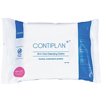 Clinell Contiplan 3-in-1 Continence Care Cloths, Pack of 8 Cloths