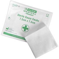 Click Medical Sterile Gauze Swabs, 7.5 cm, Pack of 5