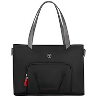 Wenger Motion Deluxe Laptop Tote Bag with Tablet Pocket, For up to 15.6 Inch Laptops, Black