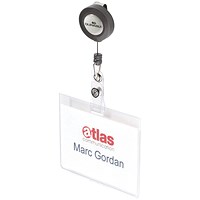 Durable Mono Security Pass Holder with Badge Reel, 60x90mm, Clear, Pack of 10