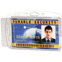 Durable Dual Proximity Card Holder, 54x85mm, Clear, Pack of 10