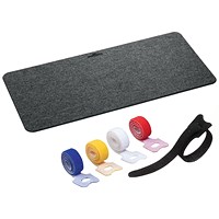 Durable Effect Desk Mat, 700x330mm, Charcoal - Get 5 Cavoline Cable Management Grip Ties Free