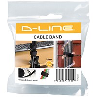 D-Line Reusable Hook and Loop Cable Tidy Band, Black