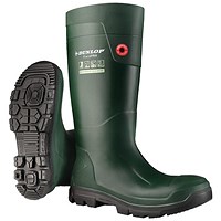 Dunlop Purofort Fieldpro Full Safety Wellington Boots, Green, 13