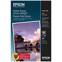 Epson A4 Matte Heavyweight Paper 50 Sheets - C13S041256