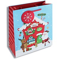 Eurowrap Santas Grotto Christmas Gift Bags, 215x102x253mm, Pack of 12