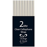 Eurowrap Cellophane Wrap Roll, 2m, Clear