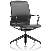 Lucia Executive Chair, Black Frame With Chrome Glides, Black