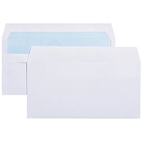 5 Star Value DL Envelopes, Press Seal, 90gsm, Pack of 1000