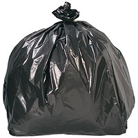 5 Star Refuse Sacks, Heavy Duty, 185 Litre, 550x810x1140mm, Black, Pack of 100