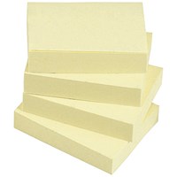 5 Star Value Sticky Notes, 38x51mm, Yellow, Pack of 12