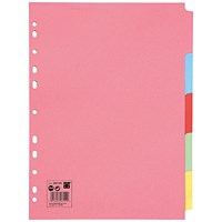 5 Star Subject Dividers, 5-Part, A4, Assorted