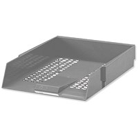 5 Star Letter Tray, High-impact Polystyrene, Foolscap, Grey