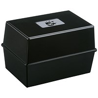 5 Star Card Index Box, Capacity: 250 Cards, 152x102mm, Black