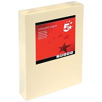 5 Star A4 Multifunctional Coloured Paper, Light Cream, 80gsm, Ream (500 Sheets)