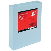 5 Star A4 Multifunctional Coloured Paper, Light Blue, 80gsm, Ream (500 Sheets)