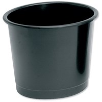 5 Star Waste Bin, Polypropylene, 14 Litres, Black