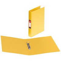 5 Star Ring Binder, A4, 2 O-Ring, PVC, 25mm Capacity, Yellow, Pack of 10