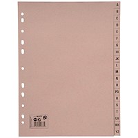 5 Star Eco Subject Dividers, A-Z, A4, Buff