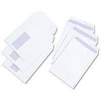 5 Star Value C5 Pocket Envelopes, Window, White, Press Seal, 100gsm, Pack of 500