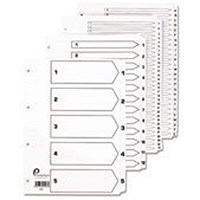 5 Star Office Index A-Z 26-Part Multipunched Mylar Tabs A4 White