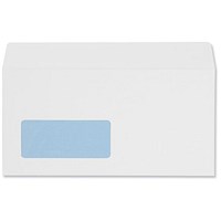 5 Star DL Envelopes, Window, White, Peel & Seal, 100gsm, Pack of 500