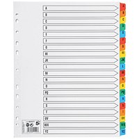 5 Star Maxi Index Dividers, Extra Wide, A-Z, Multicoloured Mylar Tabs, A4, White